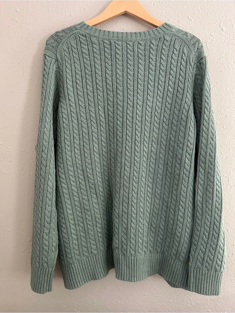 Amazon Essentials Cotton Cableknit Crewneck Sweater Ribbed Fisherman Style XXL